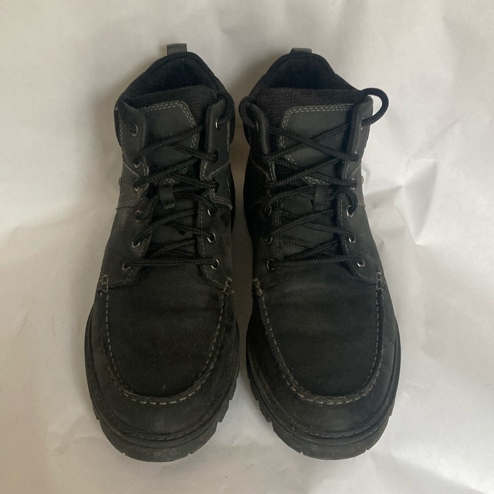 Men's Rockport Black Lace-Up Shoes Moc-toe hydro-shield size 11